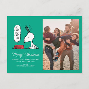 Cartes Pour Fêtes Annuelles Cacahuètes   Snoopy Ho Ho Ho Plat à nourriture