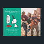 Cartes Pour Fêtes Annuelles cacahuètes | Snoopy Ho Ho Ho Plat alimentaire<br><div class="desc">Snoopy est un mignon beagle de la bande dessinée Peanuts de Charles Schulz. Pendant Noël,  il s'habille souvent comme Père Noël,  apportant joie et rire à tout le monde.</div>