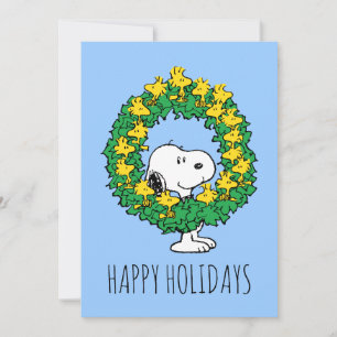 Cartes Pour Fêtes Annuelles cacahuètes   Snoopy & Woodstock Chemise de Noël