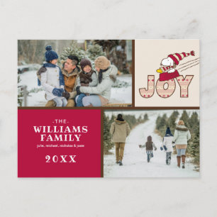 Cartes Pour Fêtes Annuelles Cacahuètes   Snoopy & Woodstock Joie de descente e