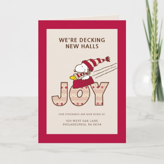 Cartes Pour Fêtes Annuelles cacahuètes | Snoopy & Woodstock Joy Sled Ride (Devant)