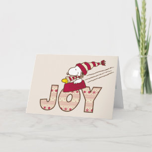 Cartes Pour Fêtes Annuelles cacahuètes   Snoopy & Woodstock Joy Sled Ride