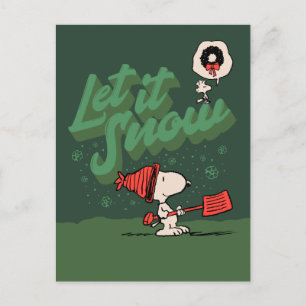 Cartes Pour Fêtes Annuelles cacahuètes   Snoopy & Woodstock Laisser neiger