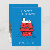 Cartes Pour Fêtes Annuelles cacahuètes | Snoopy's Dog House With Lights (Devant / Derrière)