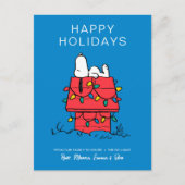 Cartes Pour Fêtes Annuelles cacahuètes | Snoopy's Dog House With Lights (Devant)