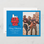 Cartes Pour Fêtes Annuelles cacahuètes | Snoopy's Dog House With Lights (Devant / Derrière)