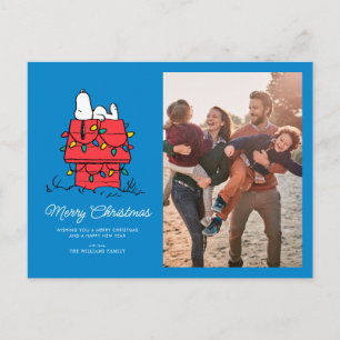 Cartes Pour Fêtes Annuelles cacahuètes Snoopy's Dog House With Lights