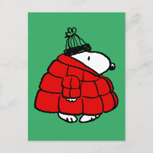 Cartes Pour Fêtes Annuelles cacahuètes   Veste Snoopy Red Puffer