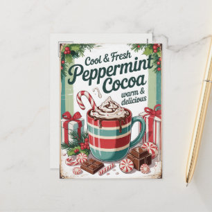 Cartes Pour Fêtes Annuelles Cacao à la menthe poivrée de Noël festif