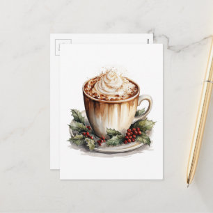 Cartes Pour Fêtes Annuelles Cacao chaud de Noël vintage aquarelle