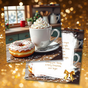 Cartes Pour Fêtes Annuelles Cacao Chaud et Gâteaux de Noël Poème Festif