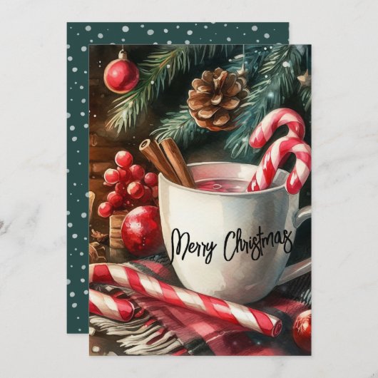 Cartes Pour Fêtes Annuelles Cacao et Joie (Devant / Derrière)