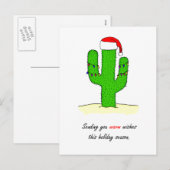 Cartes Pour Fêtes Annuelles Cactus Christmas (Devant / Derrière)