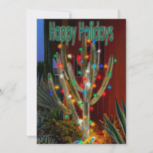 Cartes Pour Fêtes Annuelles Cactus de Noël avec Joyeuses Fêtes