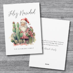 Cartes Pour Fêtes Annuelles Cactus de Noël Santa Feliz Navidad