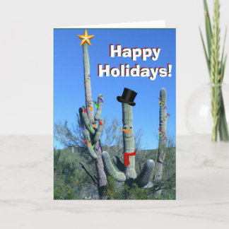 Cartes Pour Fêtes Annuelles Cactus de temps de Noël -
