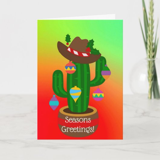 Cartes Pour Fêtes Annuelles Cactus de vacances Joyeuses Fêtes (Devant)