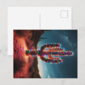 Cartes Pour Fêtes Annuelles Cactus du désert du sud-ouest de Noël (Devant / Derrière)