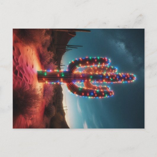 Cartes Pour Fêtes Annuelles Cactus du désert du sud-ouest de Noël (Devant)