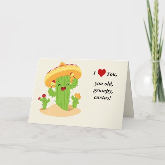 Cartes Pour Fêtes Annuelles Cactus mignon (Devant)