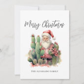 Cartes Pour Fêtes Annuelles Cactus Père Noël Joyeux Noël (Devant)