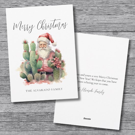 Cartes Pour Fêtes Annuelles Cactus Père Noël Joyeux Noël