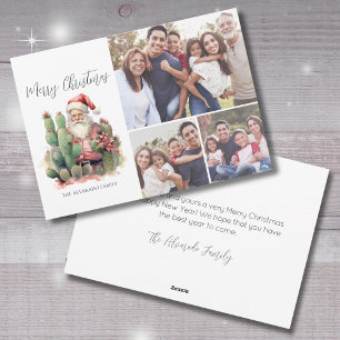 Cartes Pour Fêtes Annuelles Cactus Père Noël Photo Joyeux Noël