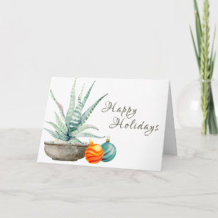Cartes Pour Fêtes Annuelles Cactus pointillés et ornements de Noël