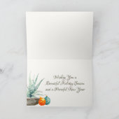 Cartes Pour Fêtes Annuelles Cactus pointillés et ornements de Noël Sud-ouest (Intérieur)