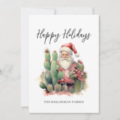 Cartes Pour Fêtes Annuelles Cactus Santa Joyeuses Fêtes Noël (Devant)