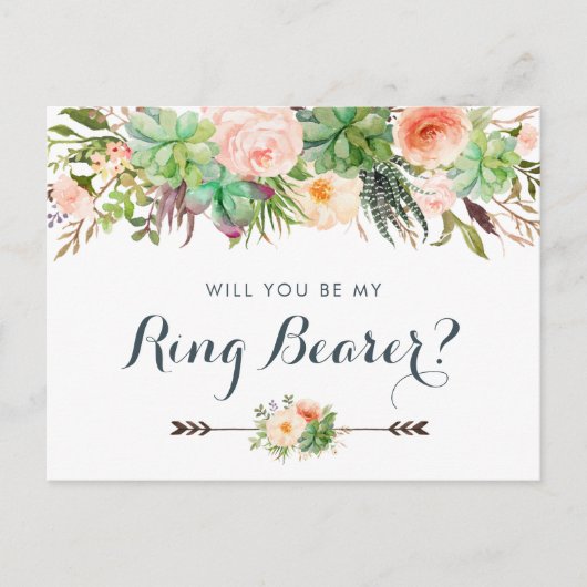 Cartes Pour Fêtes Annuelles Cactus Succulents Flore Verdure Vous Serez Mon (Devant)