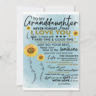 Cartes Pour Fêtes Annuelles Cadeau à ma petite-fille, Cadeau d'anniversaire de