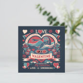 Cartes Pour Fêtes Annuelles Cadeau d'amour de natation pour la Saint-Valentin (Debout devant)