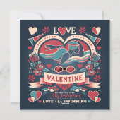 Cartes Pour Fêtes Annuelles Cadeau d'amour de natation pour la Saint-Valentin (Dos)