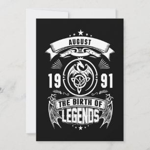 Cartes Pour Fêtes Annuelles Cadeau d'août 1991 La Naissance Des Légendes