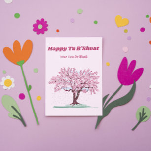 Cartes Pour Fêtes Annuelles Cadeau d'arbre rose personnalisé pour Tou Bichvat