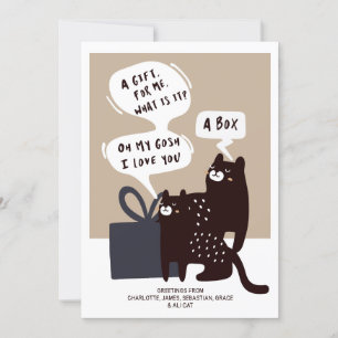 Cartes Pour Fêtes Annuelles Cadeau de chat drôle (idéal pour de nombreuses occ