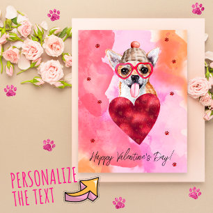Cartes Pour Fêtes Annuelles Cadeau de la Saint-Valentin Chien Chihuahua Orange
