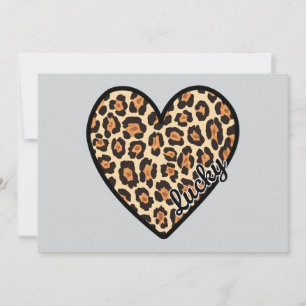 Cartes Pour Fêtes Annuelles Cadeau de la Saint-Valentin cœur de léopard mignon
