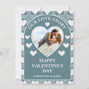 Cartes Pour Fêtes Annuelles Cadeau de la Saint-Valentin Photo Cœurs Géométriqu