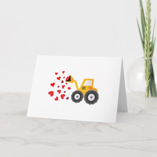 Cartes Pour Fêtes Annuelles Cadeau de la Saint-Valentin tracteur coeurs enfant (Devant)