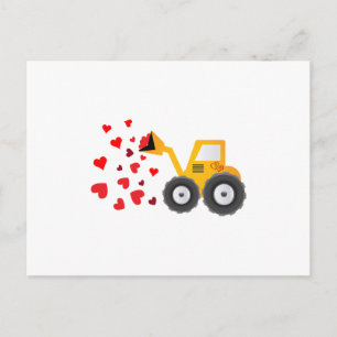 Cartes Pour Fêtes Annuelles Cadeau de la Saint-Valentin tracteur coeurs enfant