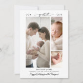 Cartes Pour Fêtes Annuelles Cadeau de Noël au-dessus de bébé moderne simple 3 (Devant)