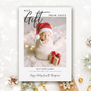 Cartes Pour Fêtes Annuelles Cadeau de Noël Calligraphie Moderne Bébé Photo Mig