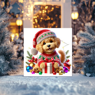 Cartes Pour Fêtes Annuelles Cadeau de Noël Caniche