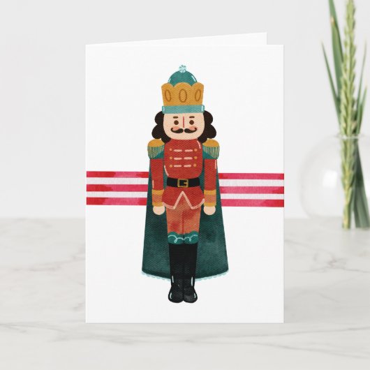 Cartes Pour Fêtes Annuelles Cadeau de Noël Casse-Noisette Rouge Vert (Devant)