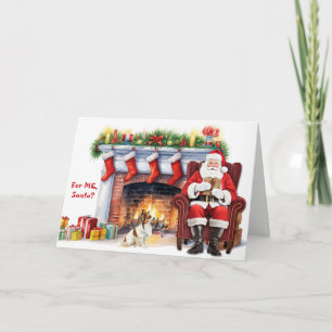 Cartes Pour Fêtes Annuelles Cadeau de Noël de Saint-Nicolas Chien Papillon Noë
