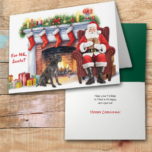 Cartes Pour Fêtes Annuelles Cadeau de Noël du Père Noël Chien Cane Corso