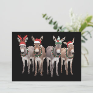 Cartes Pour Fêtes Annuelles Cadeau de Noël pour amateur d'ânes Ferme Noël