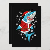 Cartes Pour Fêtes Annuelles Cadeau de Noël requin garçons enfants Santa Sharkm (Devant / Derrière)